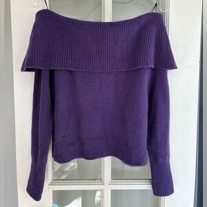 NWT Express Purple Off-Shoulder Sweater